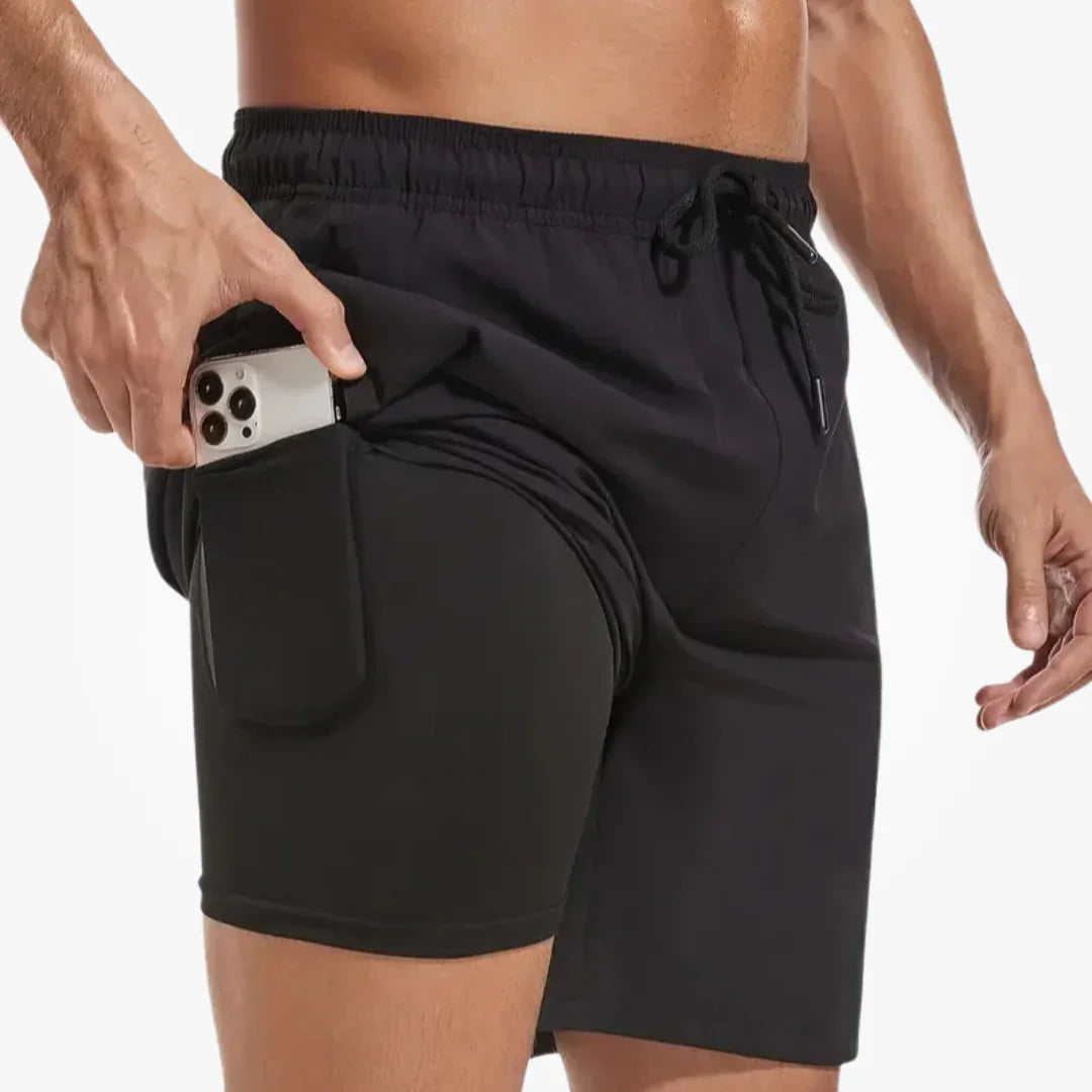 Boxhero 3-in-1 Quick-Dry Swim Trunks with Compression Liner